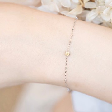 黃水晶925純銀小蛋糕手鍊