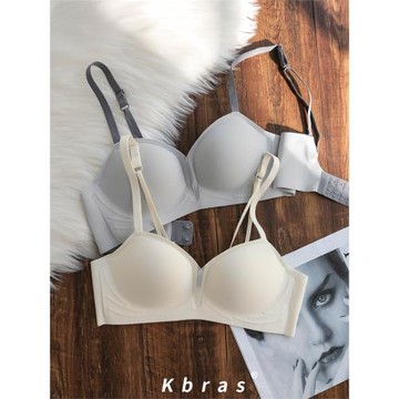 日本QC固定杯無鋼圈小胸顯大聚攏防下垂內衣女夏美背無痕文胸套裝