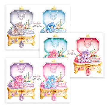 山茶花飾品盒貼紙