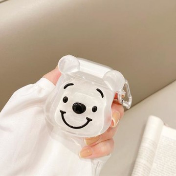 透明立體維尼熊耳機套適用airpods pro第二代卡通蘋果AirPods3代無線藍牙耳機保護套1/2代防摔硅膠軟殼新三代
