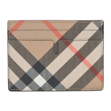 [平輸版]BURBERRY 新款經典格紋卡片夾(沙色)真品平輸