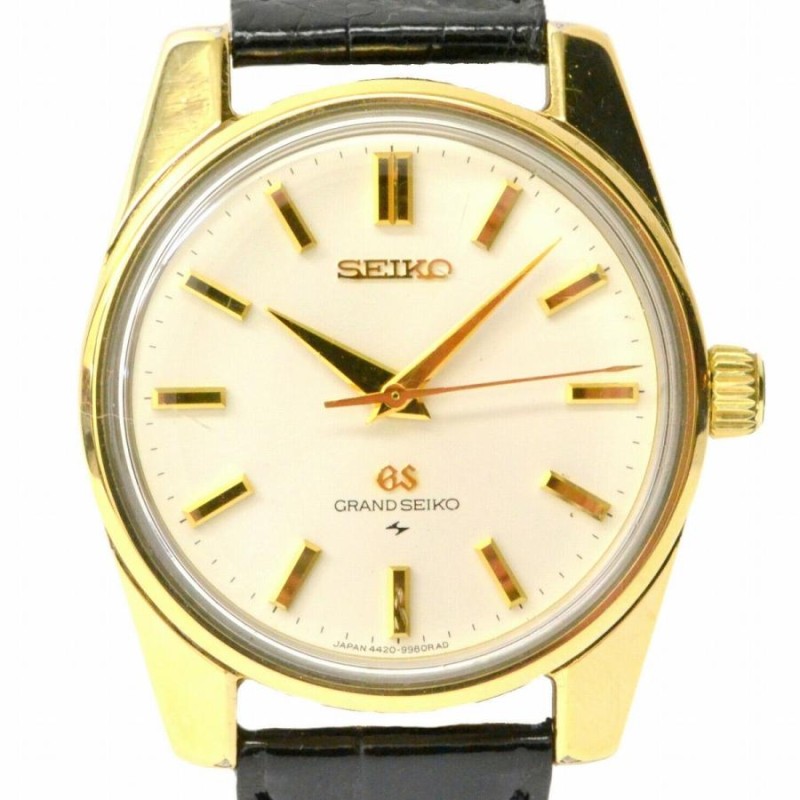 本物 SEIKO セイコー 44GS 4420-9990 GRAND SEIKO グランドセイコー キャップゴールド 腕時計 手巻 シルバー文字盤  メンズ 激レア 希少 中古 | LINEブランドカタログ