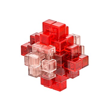 YouRPUZZLE 孔明鎖-二十四鎖-硃砂 L2734 益智玩具 訓練空間思維 精美居家擺飾  1入