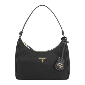 PRADA Re-Edition 2005 金字三角牌再生尼龍迷你手提包(黑色)