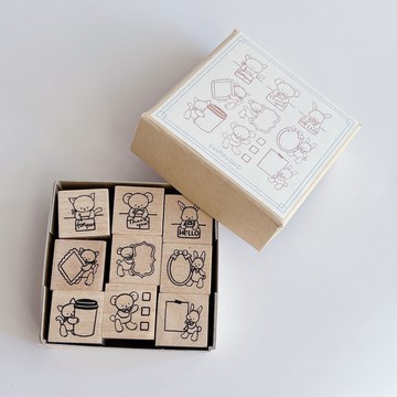 手帳上的小小夥伴。絨毛迷你印章組 2x2cm 共 9 款