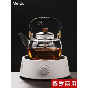 蒸煮茶壺電陶爐加熱玻璃燒水壺家用陶壺茶具全自動小型煮茶器套裝