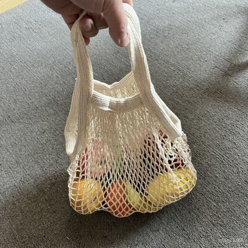 💥臺灣有貨💥免運💥純棉手提水果網兜網袋環保便捷沙灘購物袋超市買菜鏤空袋收納耐用