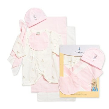 比得兔 童趣肚衣蝴蝶兔裝/連身衣7件組禮盒 (兔裝+帽子+紗布手帕x2+紗布澡巾x2+紗布口水巾)