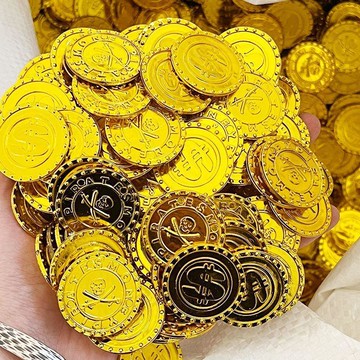 🔥臺灣出貨🔥海盜金幣 獎勵幣 桌遊劇本殺道具仿真幣 過家家兒童塑料錢幣