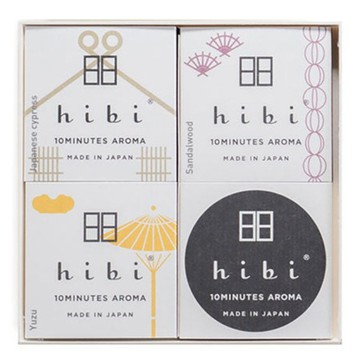 hibi 和風系列 薰香禮盒 10分鐘香薰 日本製造  檜木 + 檀香 + 柚子