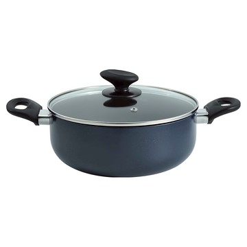 樂司廚品 電磁爐適用 附蓋多功能不沾湯鍋  24cm  黑色  1組