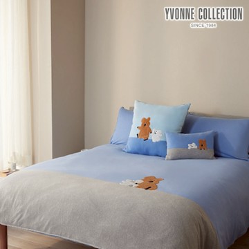 YVONNE 以旺傢飾 QUOKKA & BOBO 雙人被套+枕套組-海島藍（DINOTAENG）