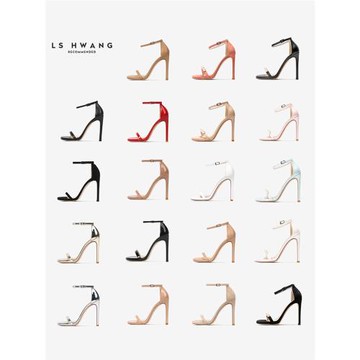 黑色露趾sw一字帶高跟鞋細跟真皮簡約百搭不累腳涼鞋2024年新款女