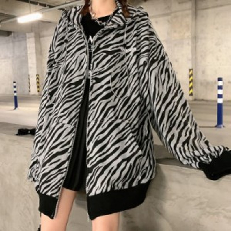 アウター レディース ジャケット ジップパーカー ゼブラ柄 ゆったり 派手め おおきめ カジュアル 大人可愛い 個性的 ストリート系 お洒落 通販 Lineポイント最大8 0 Get Lineショッピング