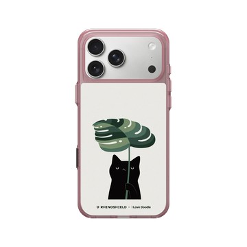 iPhone 17 Pro Max Clear (相機按鈕) 晶醺玫 - ilovedoodle (Lim Heng Swee) - Cat and Plant - Umbrella