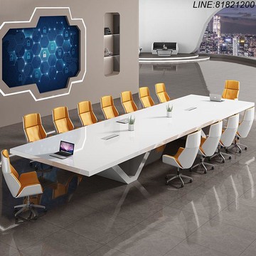 公司貨 開立發票 快速出貨 會議桌長桌簡約現代家具烤漆白色中大型洽談桌會議室辦公桌椅組合 支持組裝 多組套裝更優惠