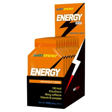 RED COW 紅牛 聰勁能量膠 - 柚香檸檬風味 130大卡 18mg咖啡因 維他命B群  10包  45g  1盒