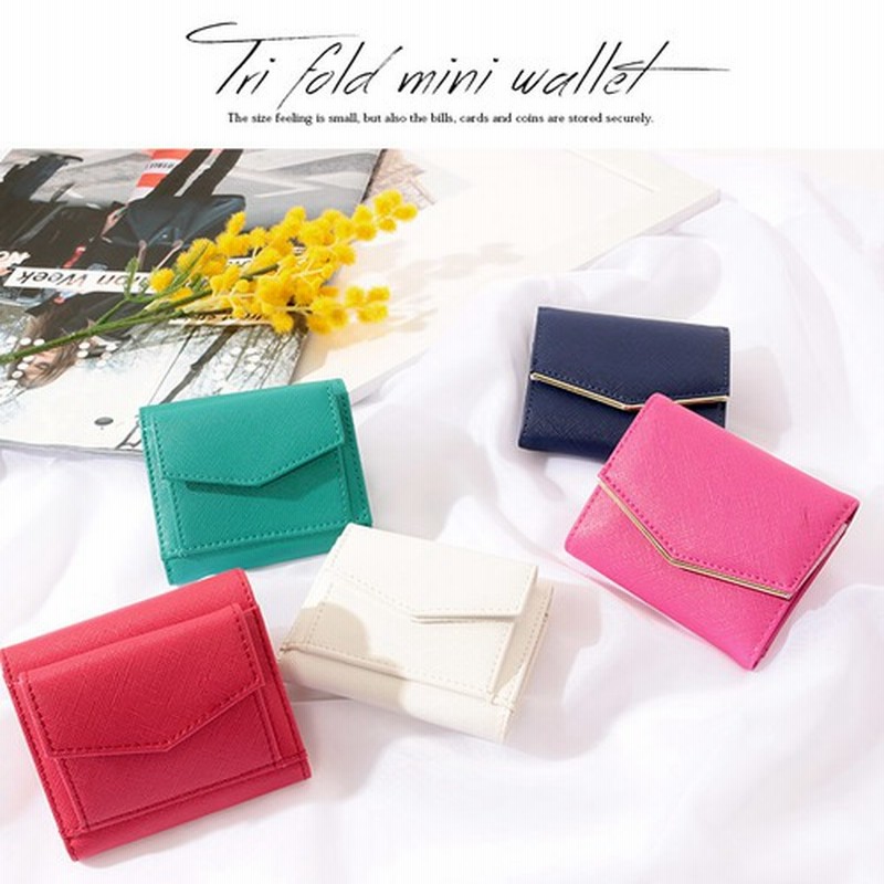 Fashion Letter ミニウォレット ミニ財布 コンパクト プチ コインケース 小銭入れ 財布 手のひら 二つ折り 三つ折り カードケース 結婚式  ミニバッグ用 旅行 フェス 12色 プレゼント ギフト ピンク フリー レディース 通販 LINEポイント最大2.0%GET LINEショッピング