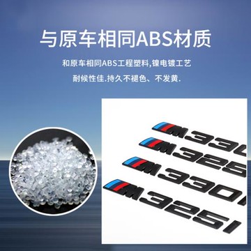 適用2021款寶馬新3系330i尾標改裝325li數字車標貼黑色M標裝飾貼