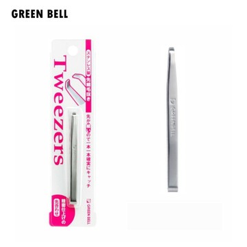 日本綠鐘GREEN BELL 不銹鋼平式細口拔毛夾  PSG-010 / 拔毛夾 眉毛夾 平口眉毛夾