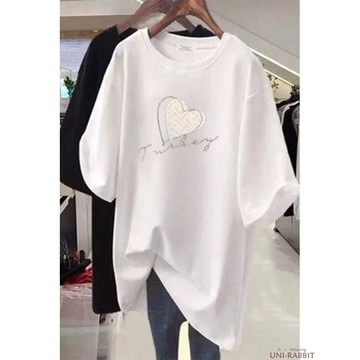 胖mm夏季複古中長款大碼T恤女300斤寬鬆胖妹妹時尚孕㛿白色下衣潮女士短袖T恤女士居家休閒短袖條形女士夏季寬鬆T恤