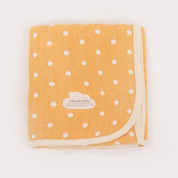 【蓬鬆厚款】日本製六層紗大人被 點點橙 XL