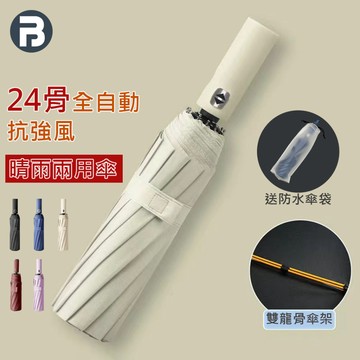 【雙龍骨24傘骨 台灣現貨】雨具 雨傘 自動傘 折疊傘 106cm大傘面 陽傘 晴雨兩用傘 大傘面雨傘 防風傘 雙人傘