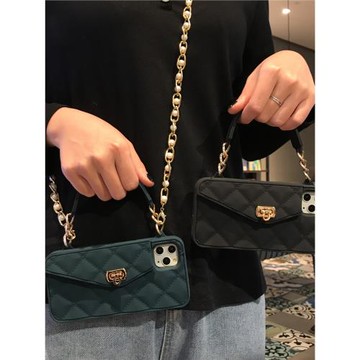 小香風零錢包適用于蘋果16Pro手機殼液態硅膠iphone17Promax斜跨背包式13鏈條12全包防摔15防摔套手提14p女