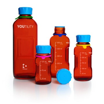 《DURAN》YOUTILITY 茶色血清試藥瓶GL45 Amber Bottle, Media, Screw Cap, GL45 PP Cap