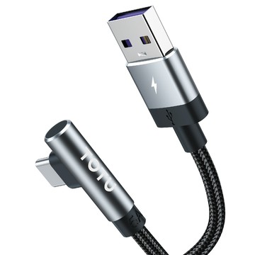 TOTU 彎頭 Type-C充電傳輸編織快充線閃充線 QC4.0 極速 1.2M 支援iPhone17/安卓/手機/平板/筆電