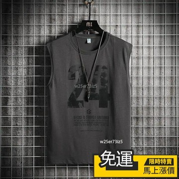 🔥台灣熱賣🔥男裝上衣夏季男生休閒運動背心男寬鬆潮流無袖T恤衣服汗衫坎肩衣服打底衫