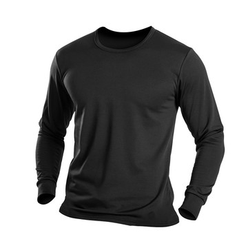 圓領刷毛暖暖衣-黑色