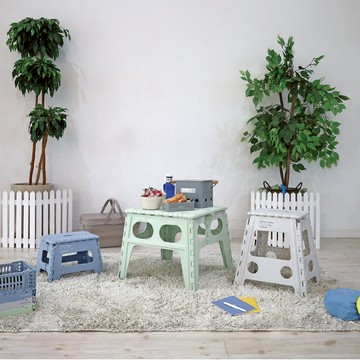 日本 SLOWER 戶外折疊矮凳 Tabac - 霧粉色系 - 霧白