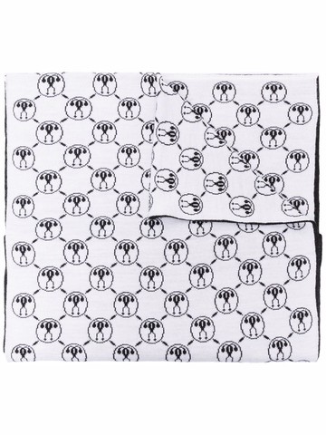 Moschino - Double Question Mark intarsia scarf - women - Acrylic/Wool - One Size - Black