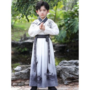 男童漢服童裝中國風公子小少爺服兒童國學服男孩古裝秋季女童唐裝