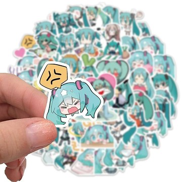 【台灣免運🏆】MIKU貼紙手帳貼 65張chibi版初音未來貼紙 手機殼平板裝飾貼紙 異形貼紙 MIKU手帳筆記本貼畫