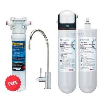 【3M】 HCR-05 櫥下型雙效淨水器【雙濾心組｜有效除氯、鉛、汞、水垢｜贈前置PP系統及全台安裝服務】【3M授權經銷】