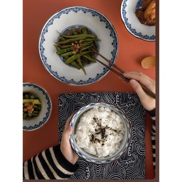 吾山窯宮廷風陶瓷日式餐具湯碗日本進口輕奢飯碗面碗套裝淺口缽碗