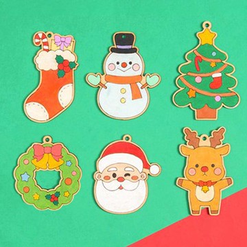 DIY彩繪聖誕造型木片 木板 畫板 聖誕樹裝飾 掛飾 吊飾 手作 塗鴉板 繪畫木片 美術美勞 派對佈置【BlueCat】【XM0871】