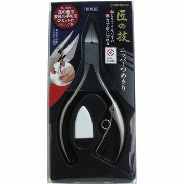 【GREEN BELL 綠貝】日本 匠之技 不鏽鋼指甲刀(指甲鉗、專剪硬指甲、厚指甲、凍甲、嵌甲)