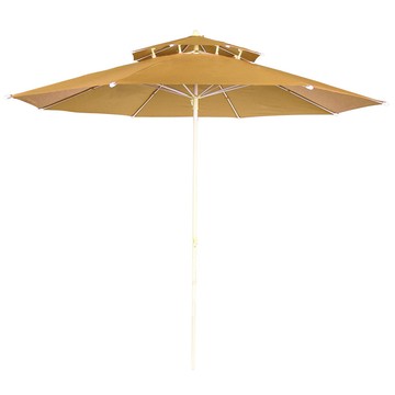 auting 特大號雙層直立陽傘  2m52cm  橡木色