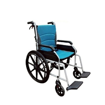 【輪椅】恆伸醫療 鋁製18吋固定手腳折背看護輪椅B款 鋁合金輪椅、看護輪椅、可折背、高背輪椅、18吋座寬、固定扶手、固定腳靠、雙層布墊、安全剎車、長照補助