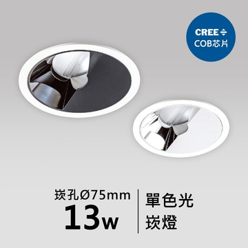 【崁入孔7.5公分】13W偏光崁燈｜F05-CT-60792