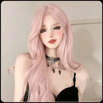 【巴黎精品】長假髮整頂假髮-甜美中分瀏海捲髮女假髮a1hq44