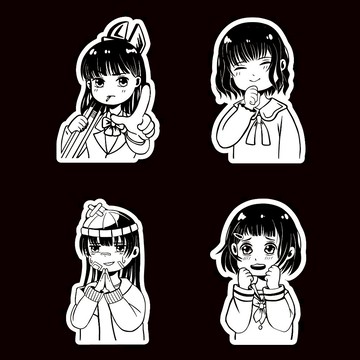 反光屋FKW 可愛 三寶女孩 3M 反光貼紙 防水耐曬 黏性強 車貼 機車貼紙 車身貼紙 動漫風格 二次元萌妹