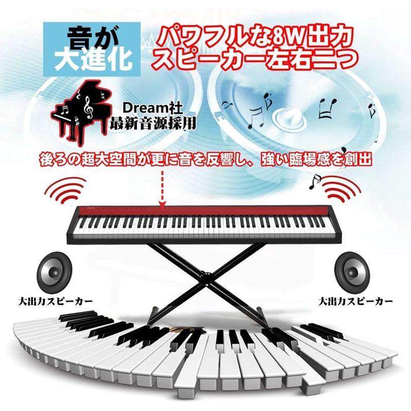 電子ピアノ 2022年更新型ニコマク NikoMaku 88鍵盤 SWAN コンパクト 128種類音色 二つステレオスピーカー 軽量 スリム