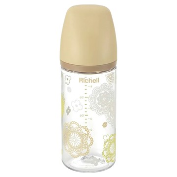 Richell 利其爾 寬口奶瓶 240ml 適用年齡 3-18個月  TA朵朵開  1個