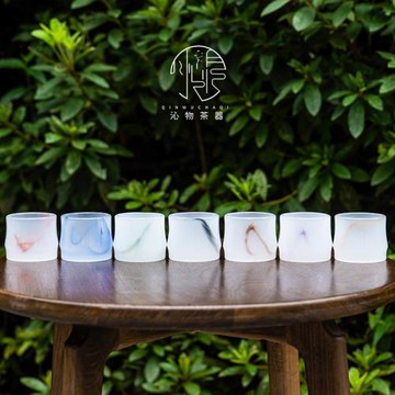 七彩琉璃主人杯單杯水墨風白玉瓷竹節個人杯夫人杯品茗杯高檔小號