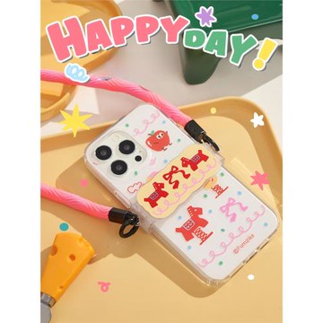 Pumzika原創游樂園可愛粉色雙層磨砂圣誕禮物適用于蘋果iphone15pro全包13 14promax手機殼軟殼手機夾背帶