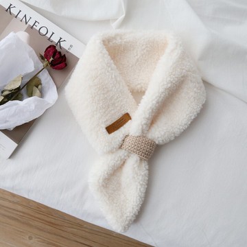 毛條圍巾女秋冬季百搭保暖學生圍脖舒適柔軟小清新毛領脖套潮1入